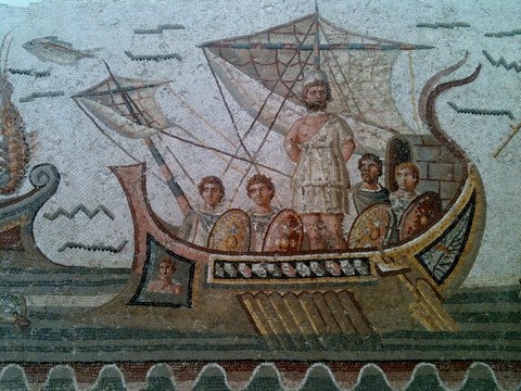 roman liburnia 2nd cent AD square sail Bardo Museum